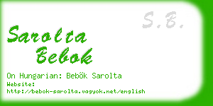 sarolta bebok business card