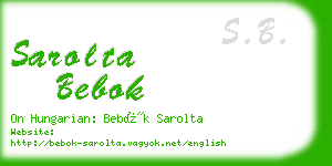 sarolta bebok business card